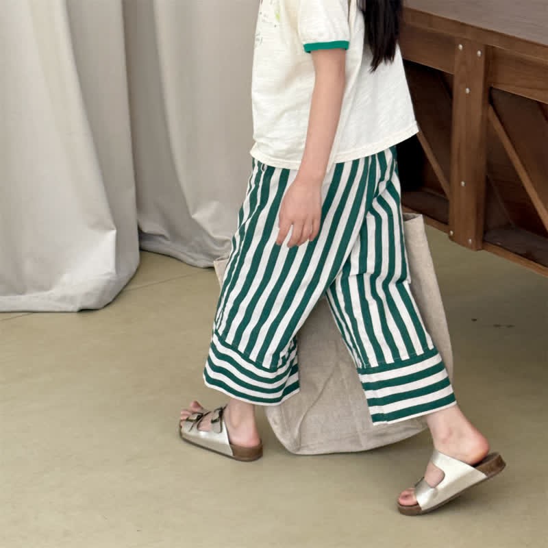 Toddler Girl Striped Simple Loose Pants - image 14