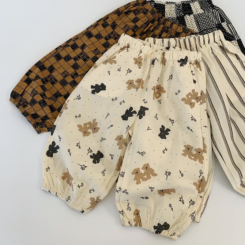 Toddler Bear Plaid Dots Striped Pants - Bear - 8Y - image 9