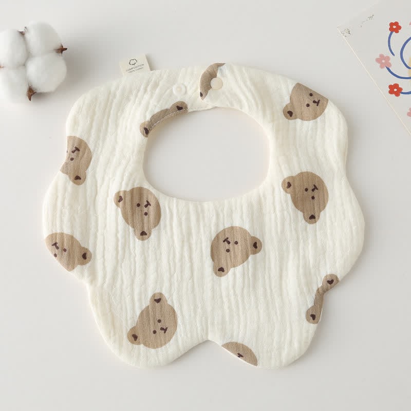 Newborn Baby 6 Layer Absorbent Bib 1 Piece - Bear - image 4