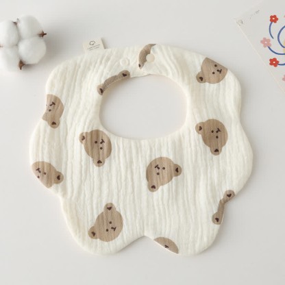 Newborn Baby 6 Layer Absorbent Bib 1 Piece - Bear - image 4