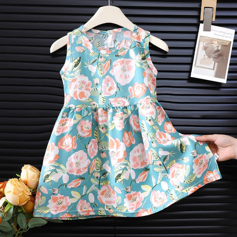 Baby Flower Rainbow Cactus Sleeveless Dress - Blue - 8Y - image 9