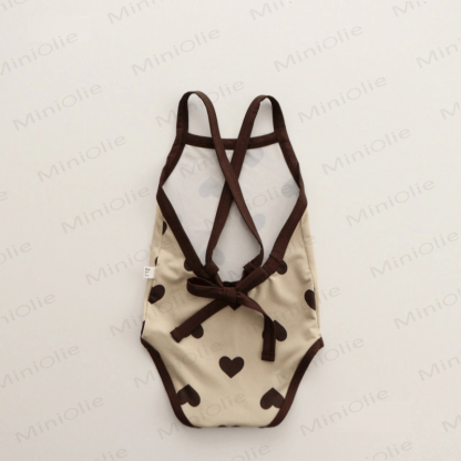 Baby Suspender Backless Love Swimsuit with Hat - image 5