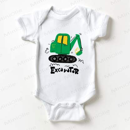 EXCAVATOR Baby Excavator White Bodysuit - White - 18-24M - image 1