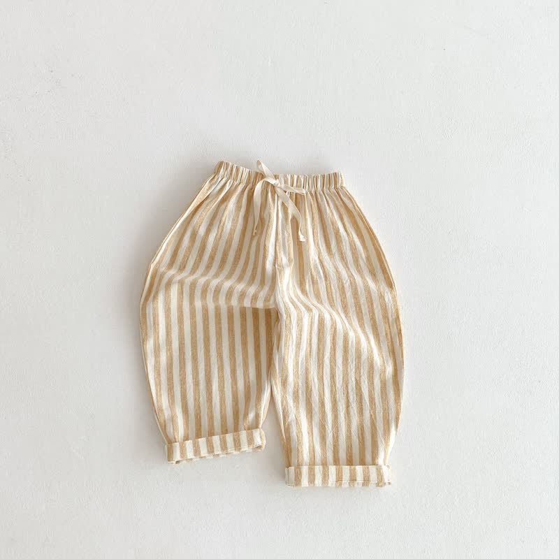 Baby Toddler Vertical Striped Minimalist Pants - Yellow - 5-7T - image 10