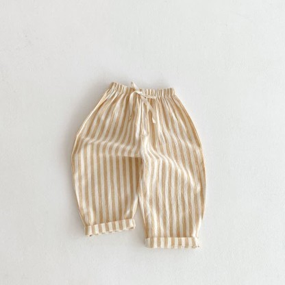 Baby Toddler Vertical Striped Minimalist Pants - Yellow - 5-7T - image 10