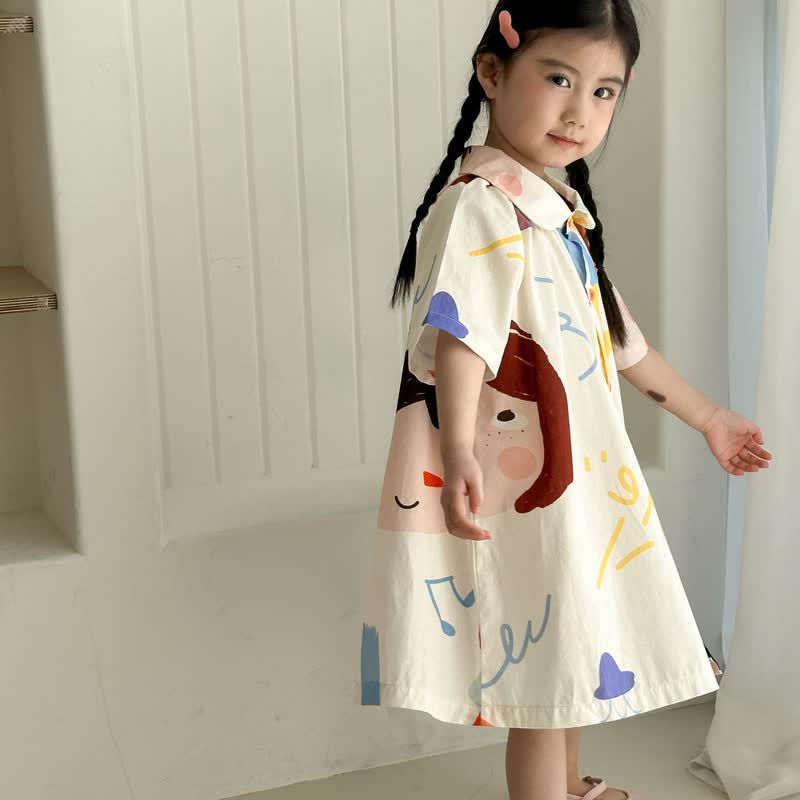 Toddler Beige Polo Cartoonish Girl Dress - image 6