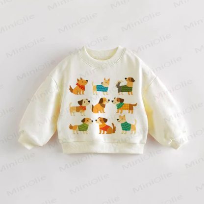 Baby Toddler Nine Dogs Cream Sweatshirt - Cream - 3-5T - image 1
