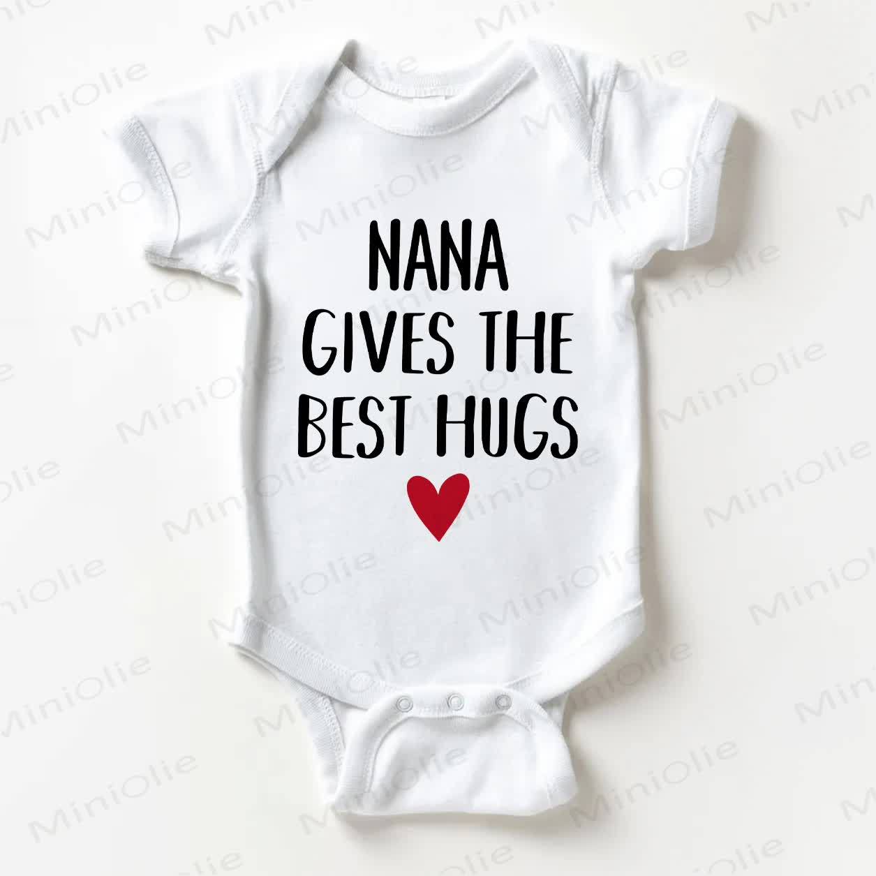 NANA GIVES THE BEST HUGS Baby White Bodysuit - White - 18-24M - image 1
