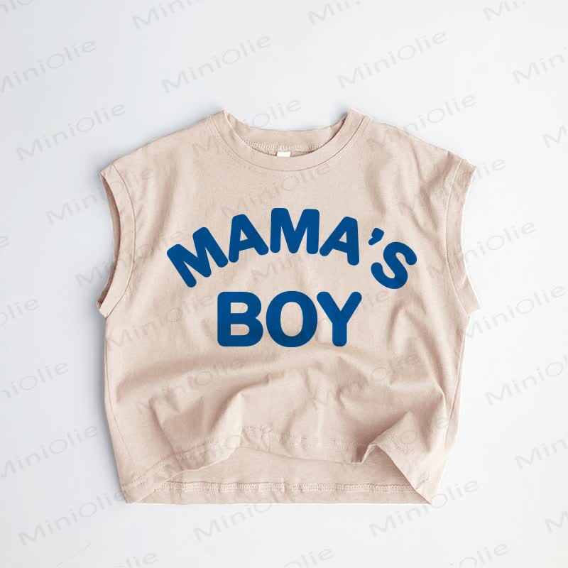 MAMA'S BOY Baby Toddler Boy Slogan Khaki Tank Top - Khaki - 3-4T - image 1