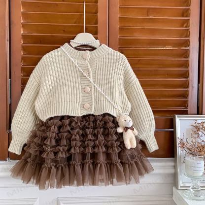 Toddler Kid Girl Purple Knitted Fleece 2-piece Set - image 5