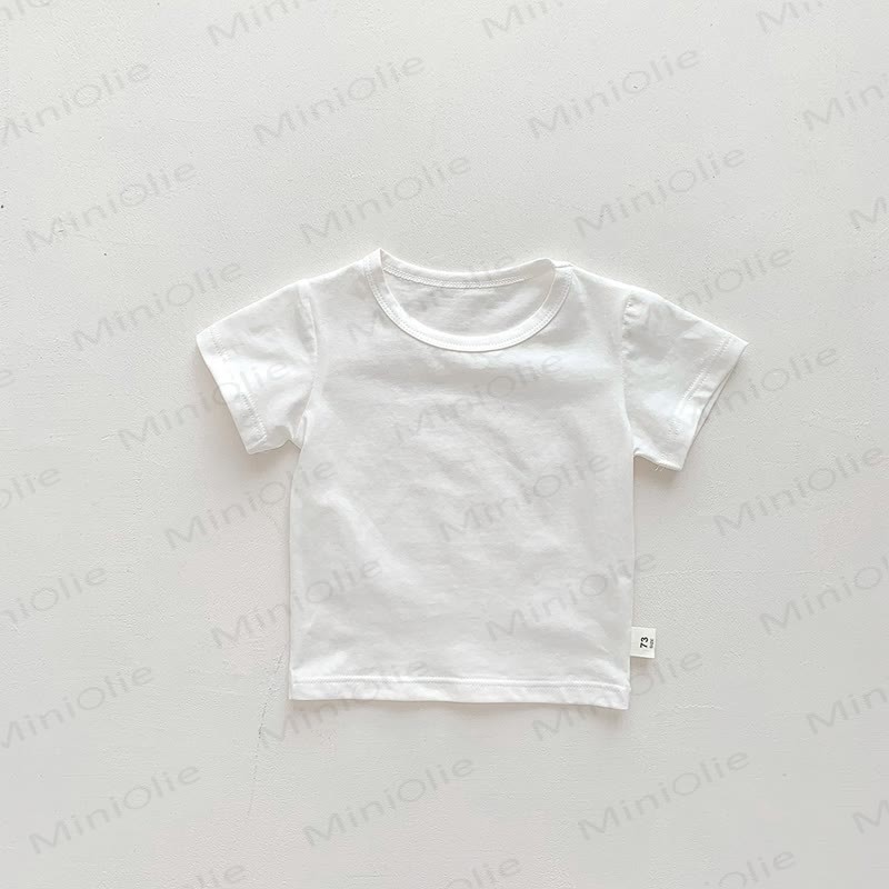 Baby Solid Color Striped Loose T-shirt - White - 2-3T - image 16