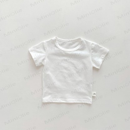 Baby Solid Color Striped Loose T-shirt - White - 2-3T - image 16