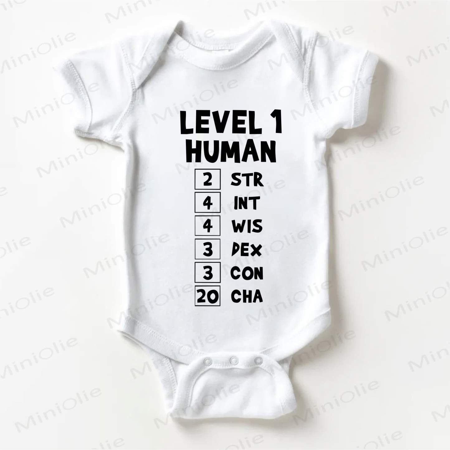 LEVEL 1 HUMAN  Baby White Bodysuit - White - 18-24M - image 1