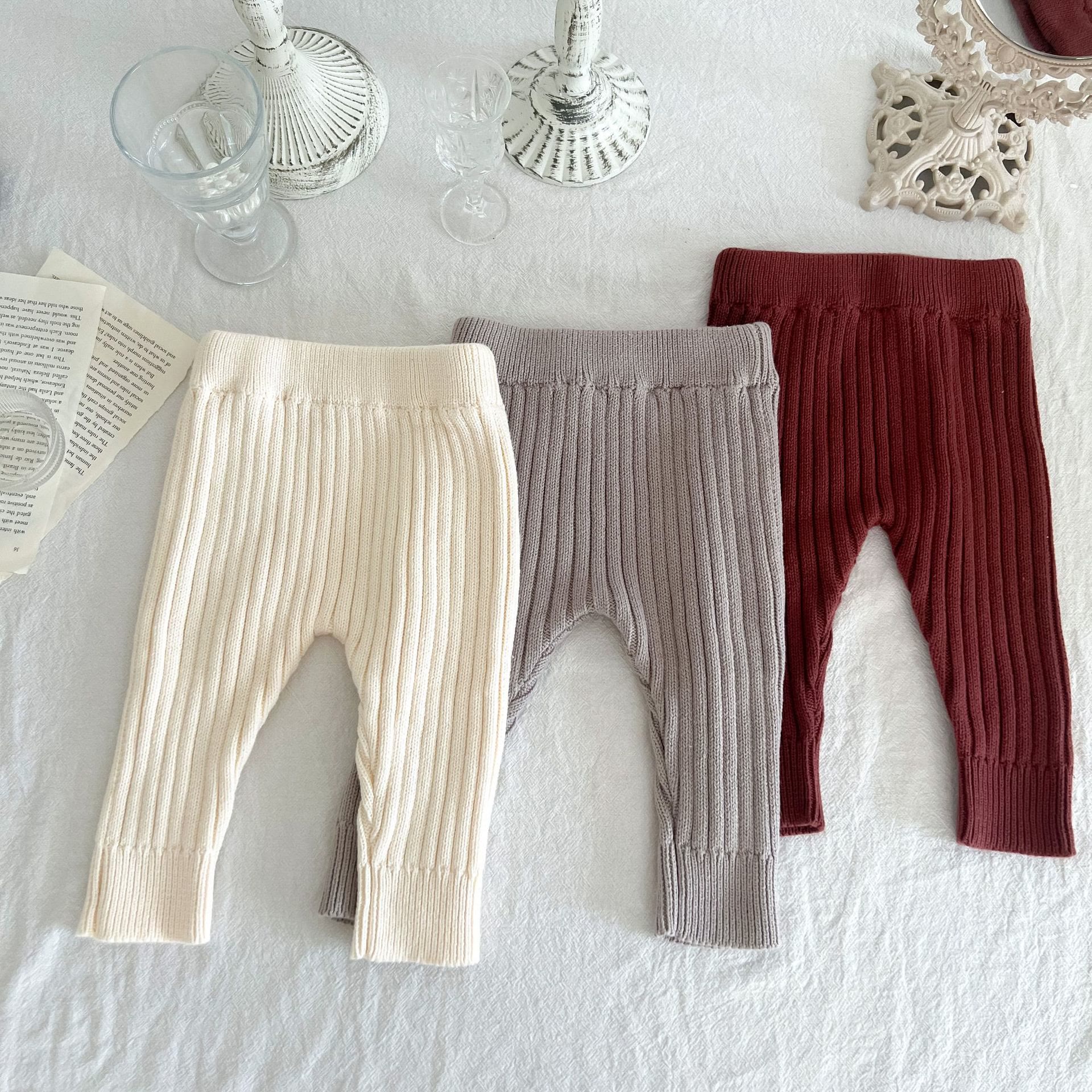 Baby Solid Color Knitted Pants