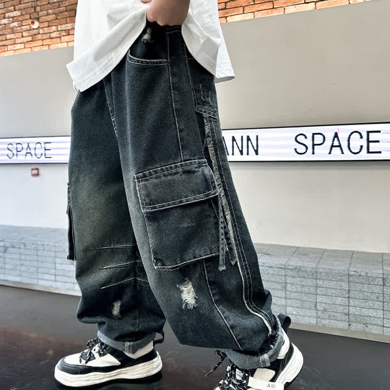 Kid Boy Washed Denim Cool Pants - image 7