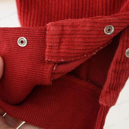 Baby Solid Color Corduroy Cargo Romper - image 13