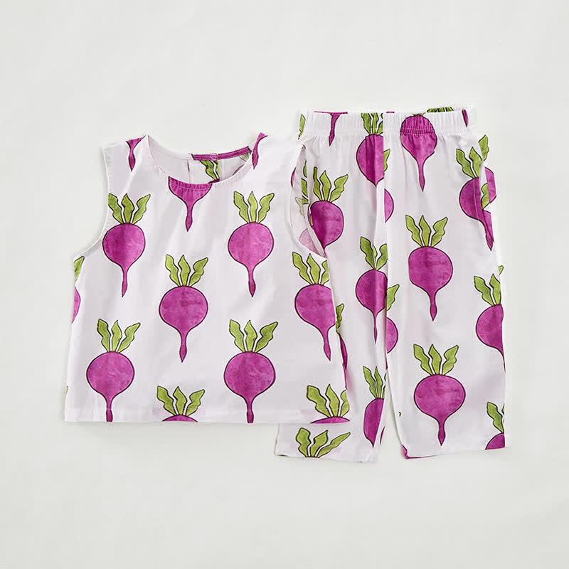 Baby Toddler Beetroot Print 2-piece Sleeveless Set - image 4