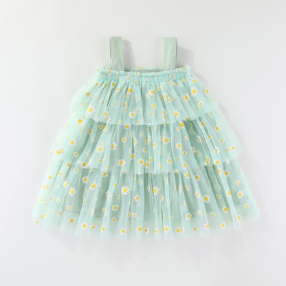 Toddler Daisy Tulle Layered Dress - Green - 5-7T - image 21
