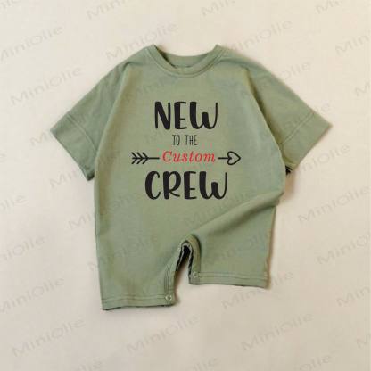 Name Customization Love Arrow Print Baby Green Romper - image 1