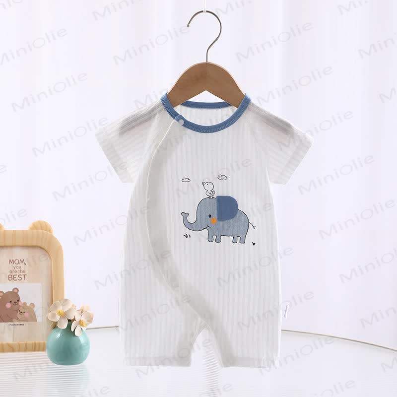 Baby Elephant Whale Crown White Romper - Blue Elephant - 18-24M - image 2