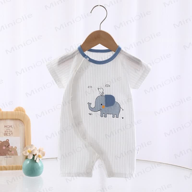 Baby Elephant Whale Crown White Romper - Blue Elephant - 18-24M - image 2