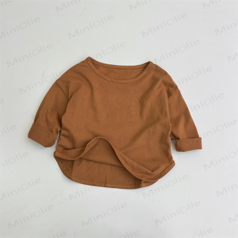 Toddler Loose Solid Color Base Layer T-Shirt - Brown - 8Y - image 6