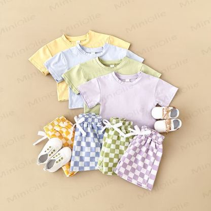 Baby 2-Piece Soft Checkerboard Sweatsuit Set - image 2