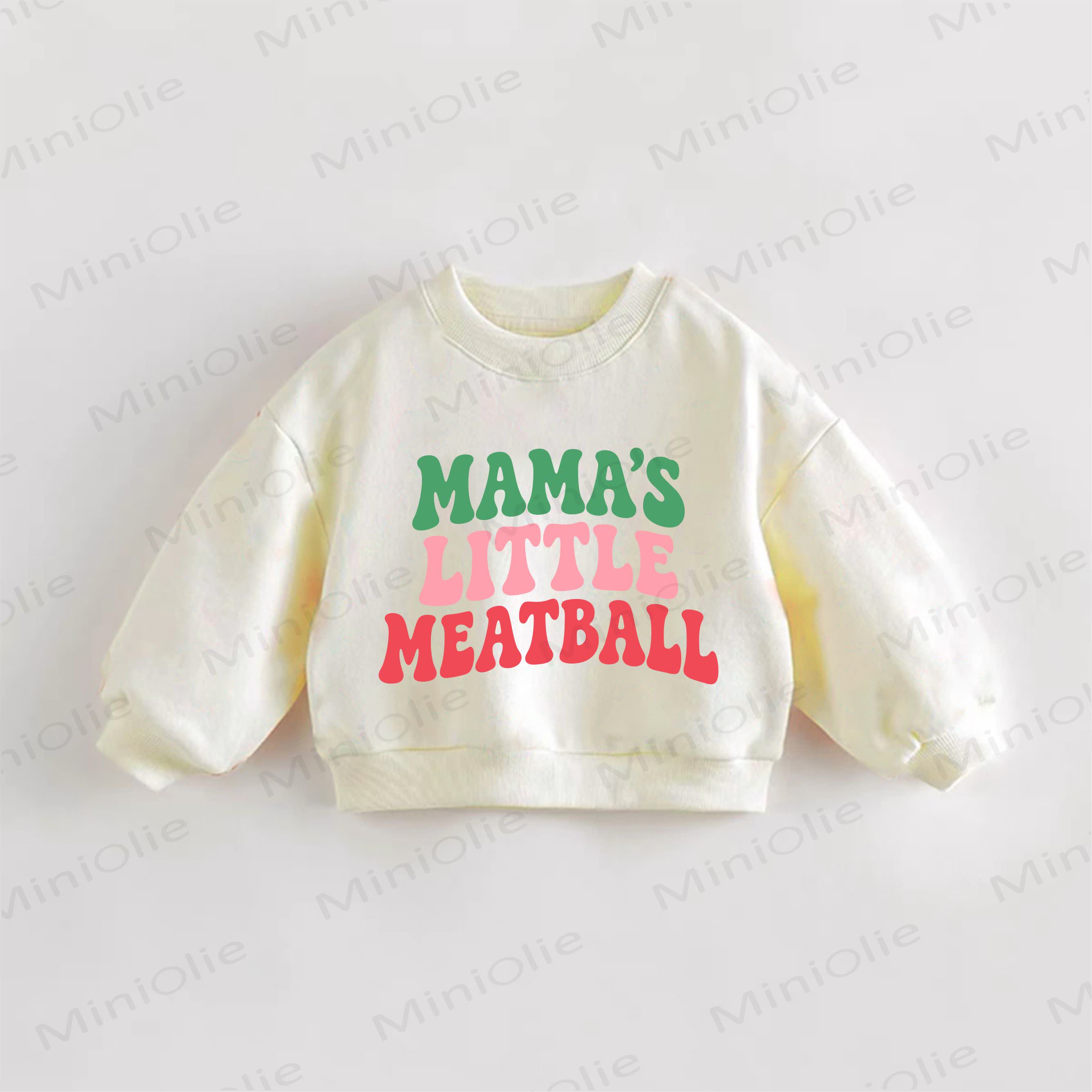 MAMA'S LITTLE MEATBALL Baby Toddler Sweatshirt - Cream - 3-5T - image 1