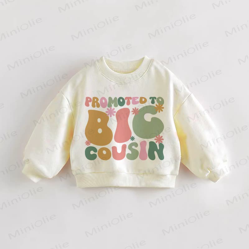 PROMOTED TO BIG COUSIN Baby Toddler Reading Goose Cream Sweatshirt - Cream - 3-5T - image 1