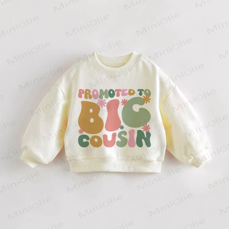 PROMOTED TO BIG COUSIN Baby Toddler Reading Goose Cream Sweatshirt - Cream - 3-5T - image 1