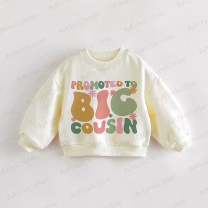 PROMOTED TO BIG COUSIN Baby Toddler Reading Goose Cream Sweatshirt - Cream - 3-5T - image 1