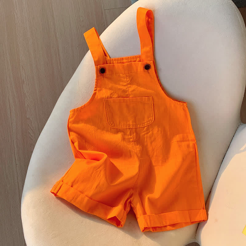 Toddler Solid Color Youthful Overalls - Orange - 10Y - image 14