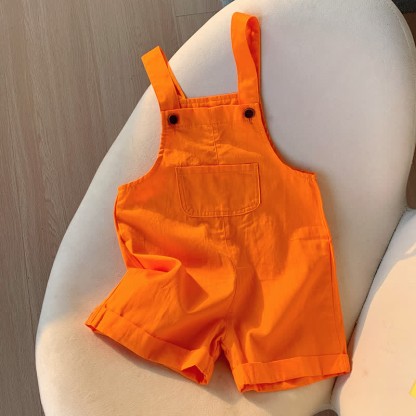 Toddler Solid Color Youthful Overalls - Orange - 10Y - image 14