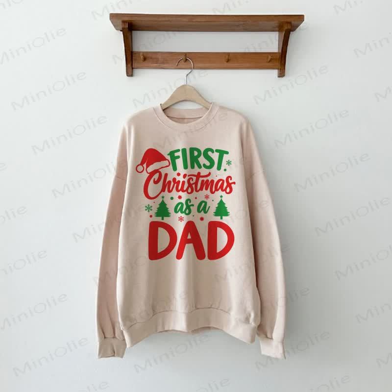 FIRST CHRISTMAS AS A DAD/MOM Daddy/Mommy and Me Sweatshirt - Beige - DAD Sweatshirt: XL - image 3