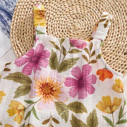 Baby Flower Print Romper with Hat - image 4