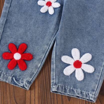 Baby Girl Stripe Top and Floral Denim Overalls 2-piece Set - image 9