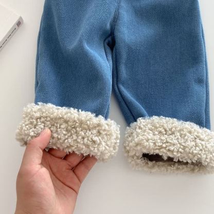 Baby Toddler Girl Denim Fleece Lined Pants - image 11