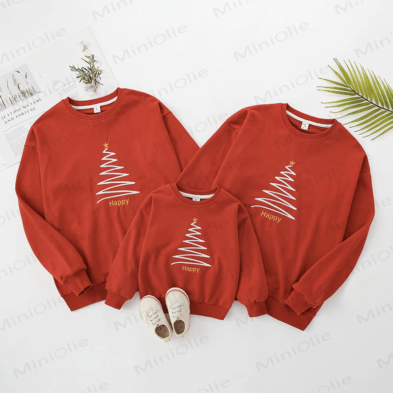 HAPPY Family Matching Christmas Tree Sweatshirt - image 5