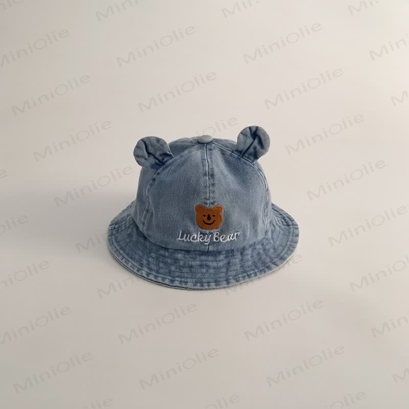 LUCKY BEAR Baby Denim Bear Bucket Hat - Light Blue - 18M-4T - image 5