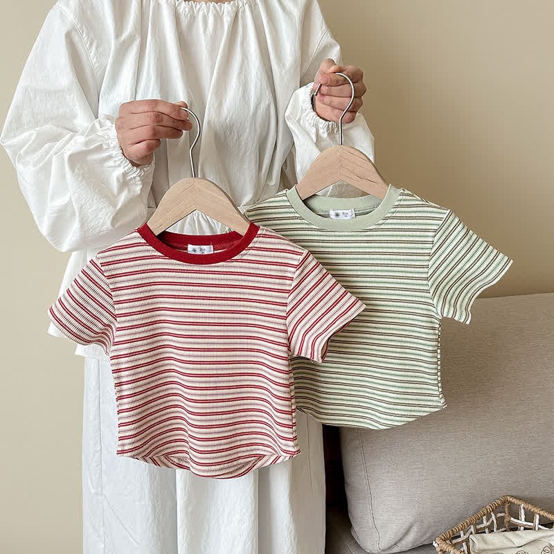 Kids Contrast Color Striped Base Layer T-Shirt - image 11