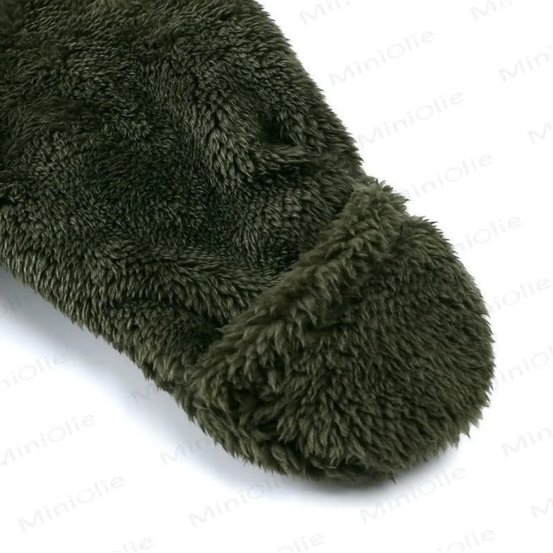 Baby Fleece Solid Color Hooded Romper - image 10