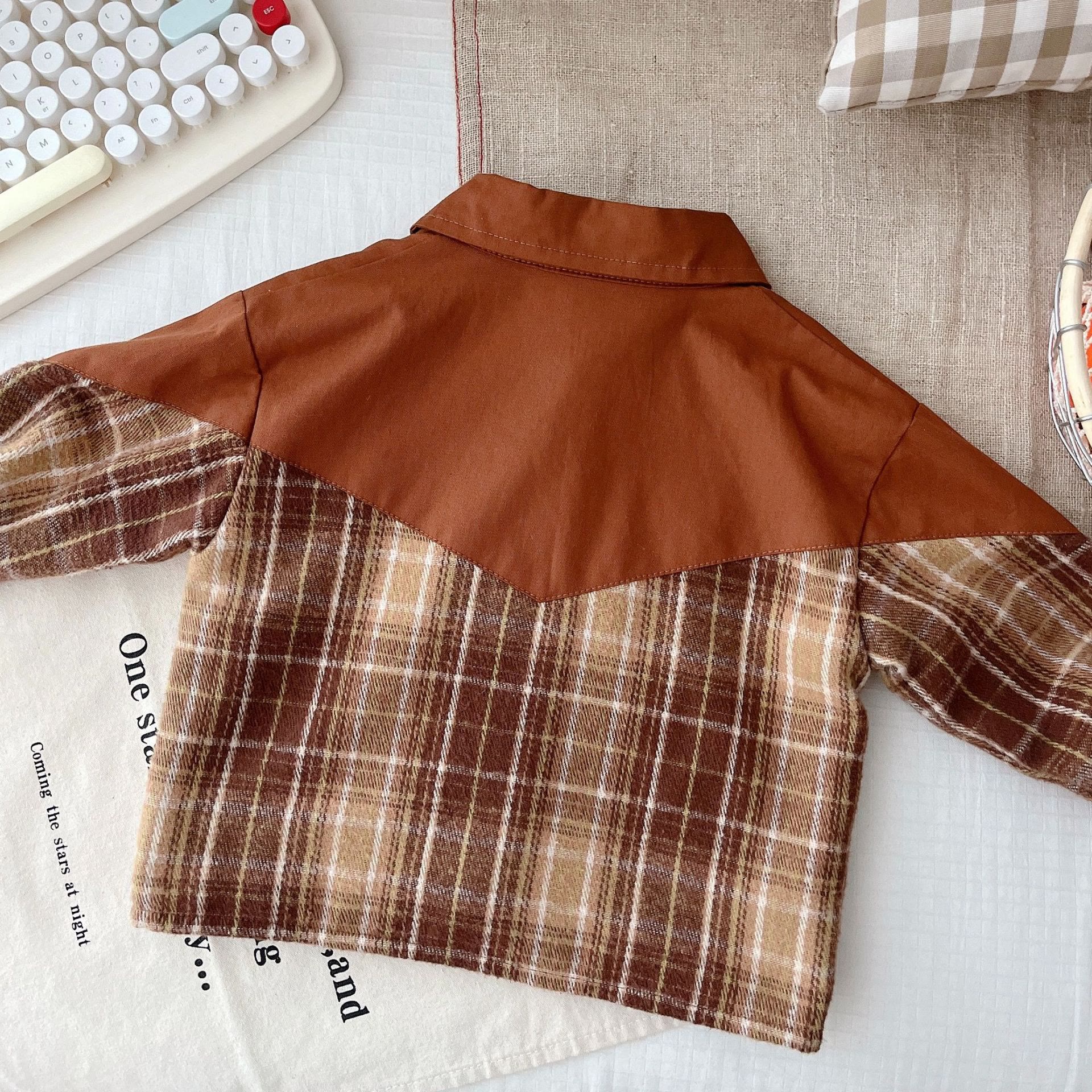 brown shirt toddler boy