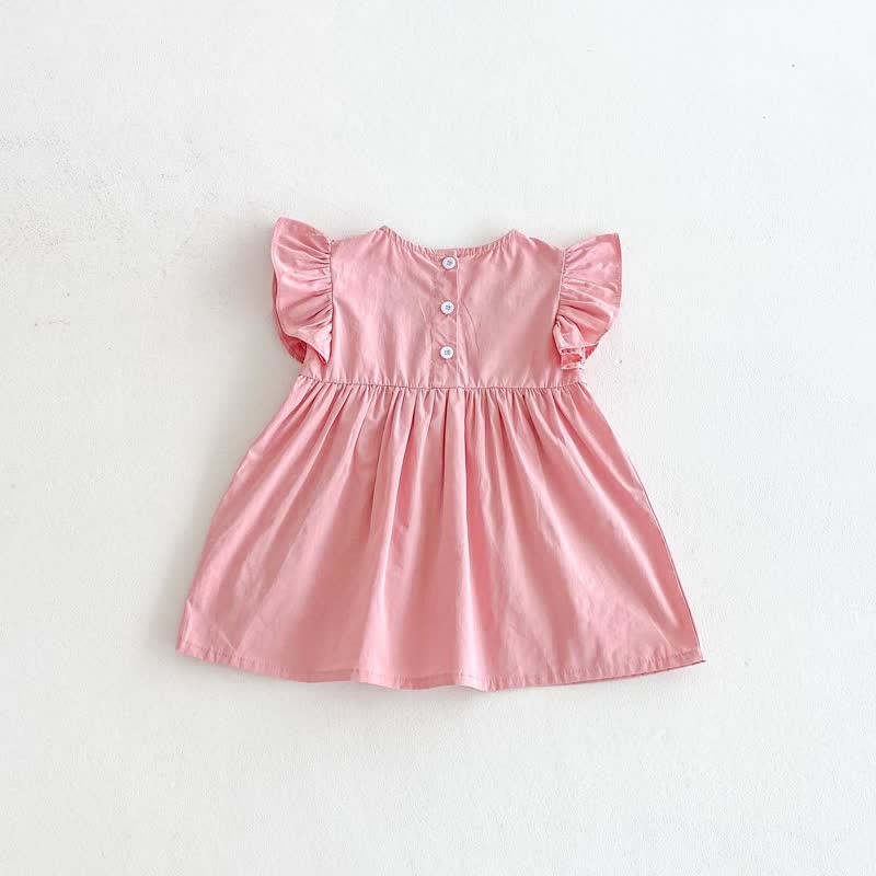 Toddler Embroidered Strawberry Ruffle Sleeves Dress - image 22