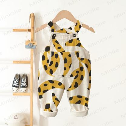 Baby Toddler Leopard-print Banana Beige Overalls - Beige - 3-5T - image 1