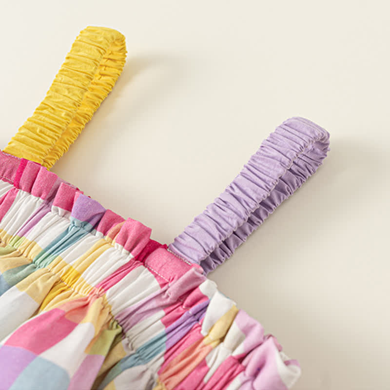 Toddler Lovely Colorful Plaid Suspenders Dress - image 6