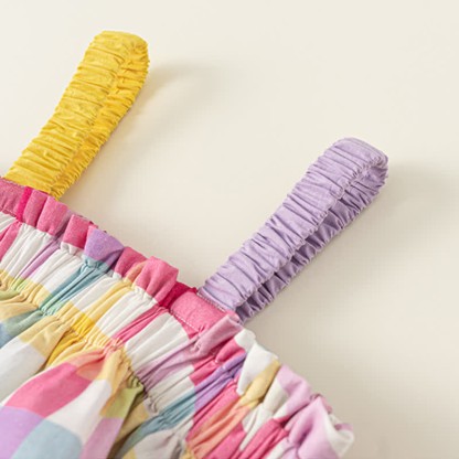 Toddler Lovely Colorful Plaid Suspenders Dress - image 6