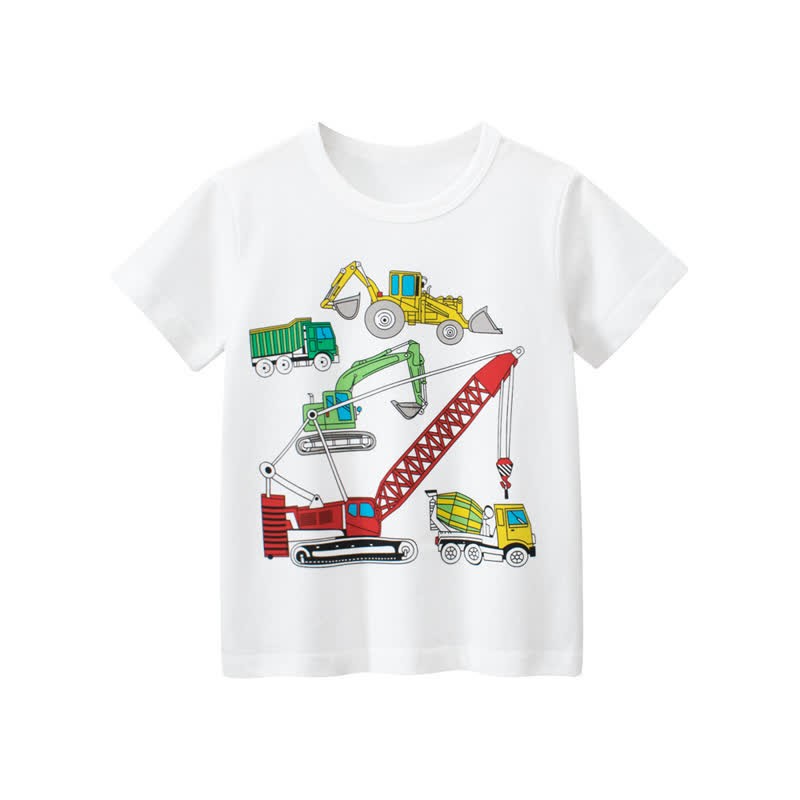 Kid Boy Construction vehicles White T-Shirt - White - 10Y - image 8