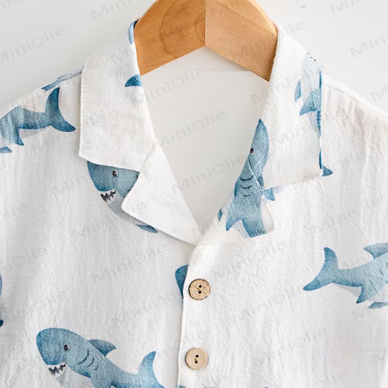 Baby Toddler Shark Print Shirt and Shorts 2-piece Set - image 6