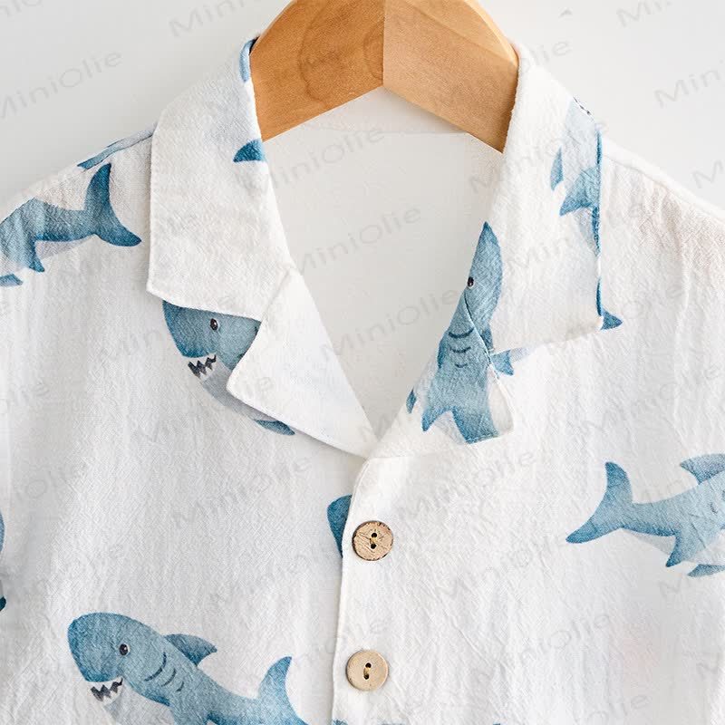 Baby Toddler Shark Print Shirt and Shorts 2-piece Set - image 6