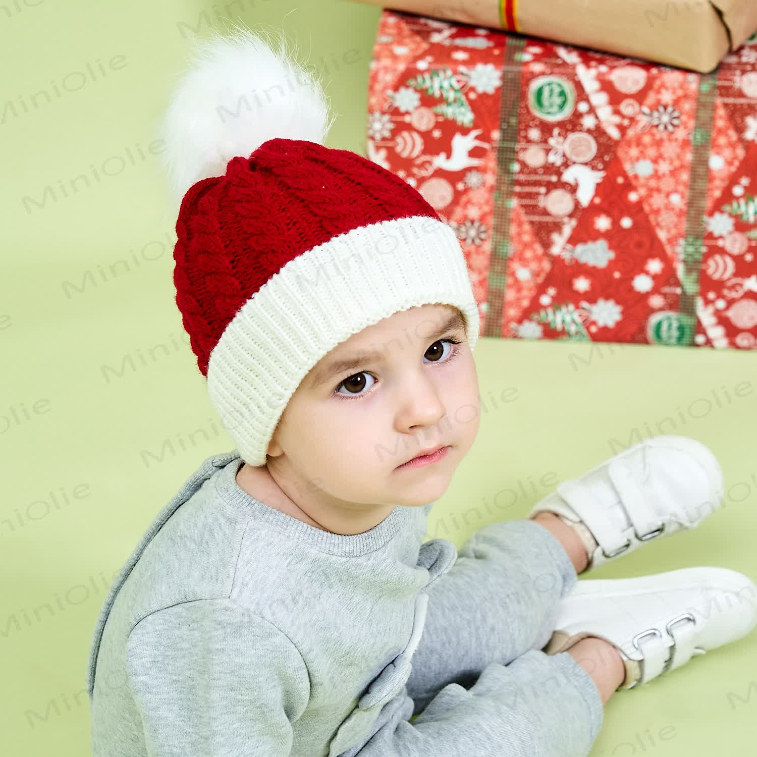 Baby Plush Twist Christmas Knitted Beanie - image 7